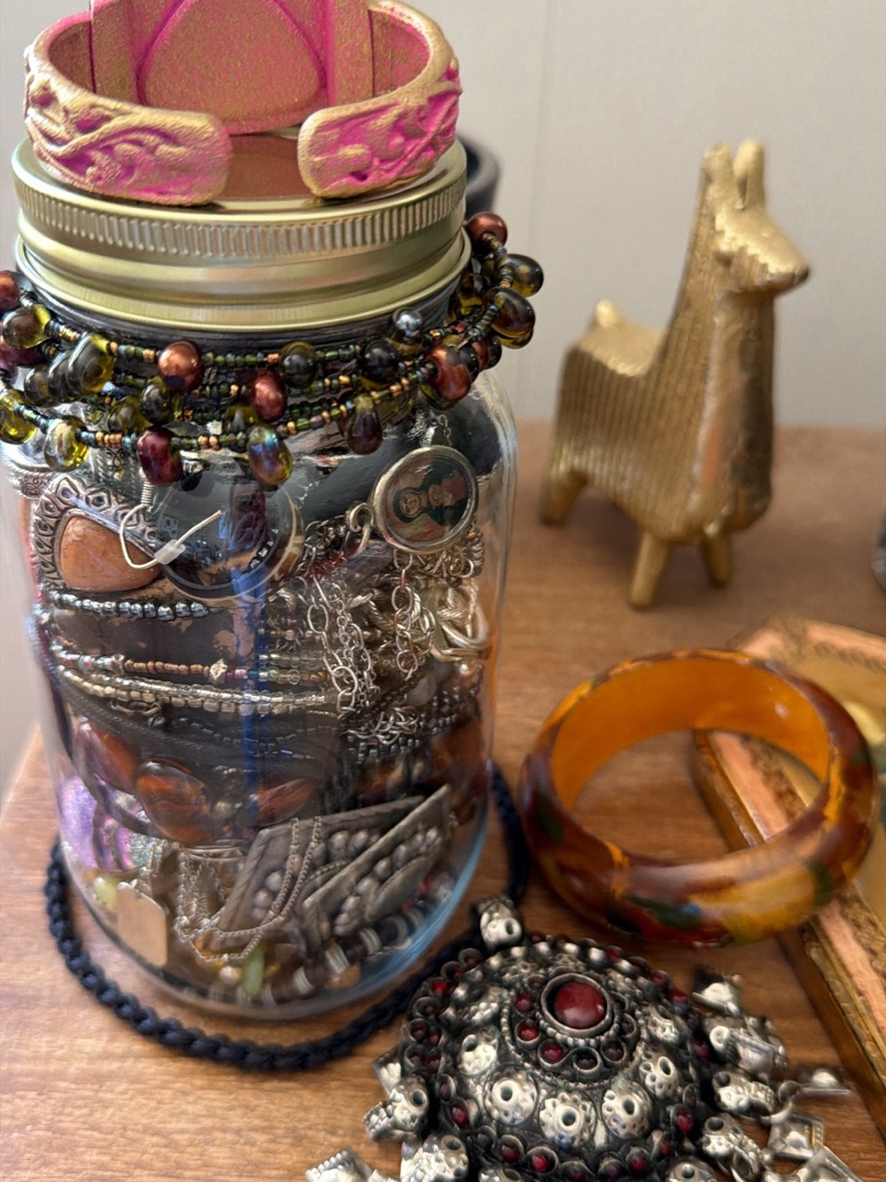 Boho youthful southwestern Mixed Jewelry Jar Mystery Jewelry Jar - Picture 2 of 3